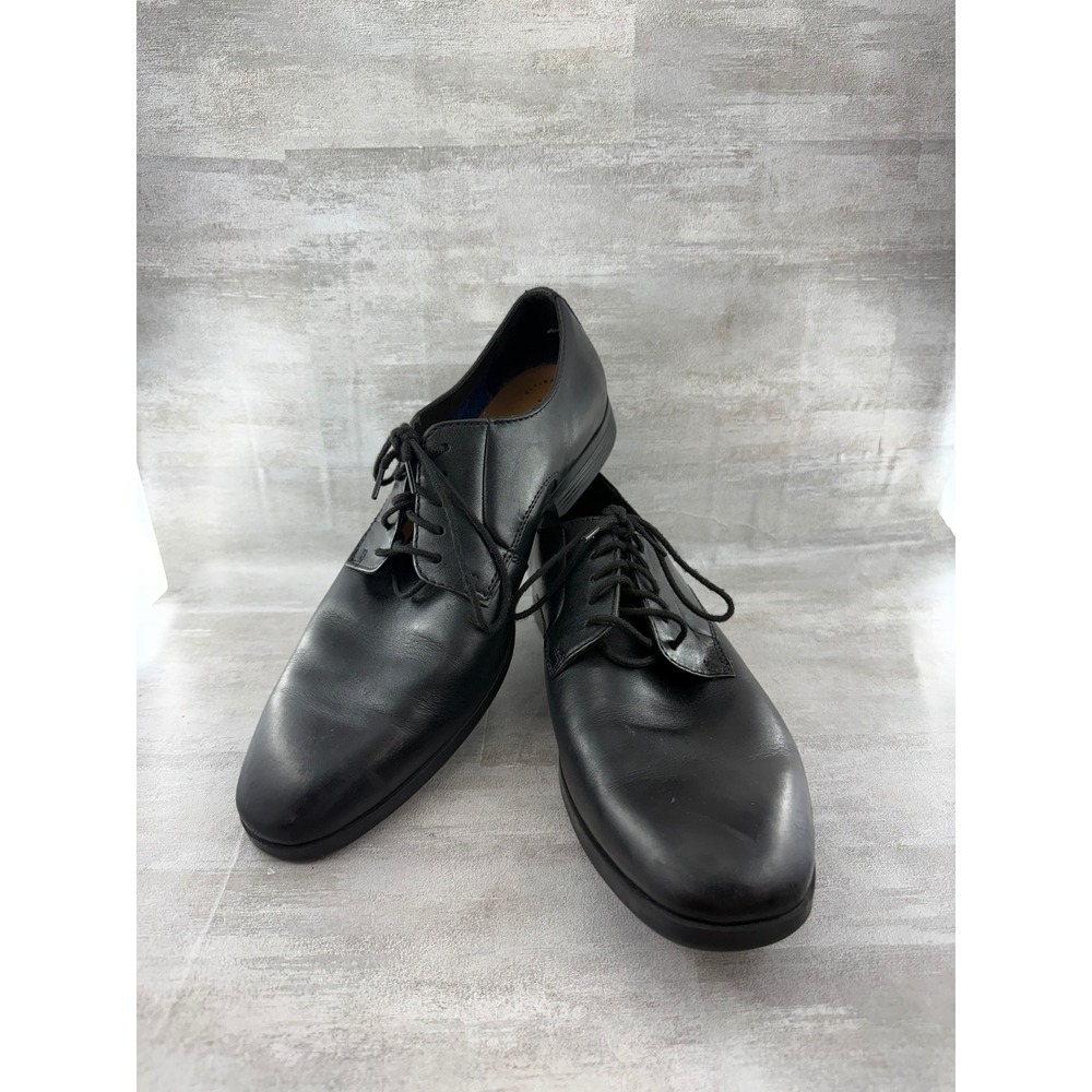 Clarks Collection Tilden Walk Men Black Leather Derby Dress Shoes Size 11 M